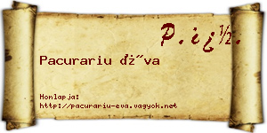 Pacurariu Éva névjegykártya